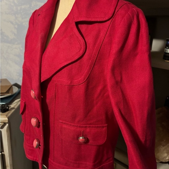 Peter Nygard Vibrant Red Blazer size 10 #retro #vintage #business casual - Picture 8 of 15
